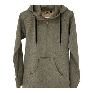 Kavu heather grey 3/4 zip hoodie with kangaroo pocket